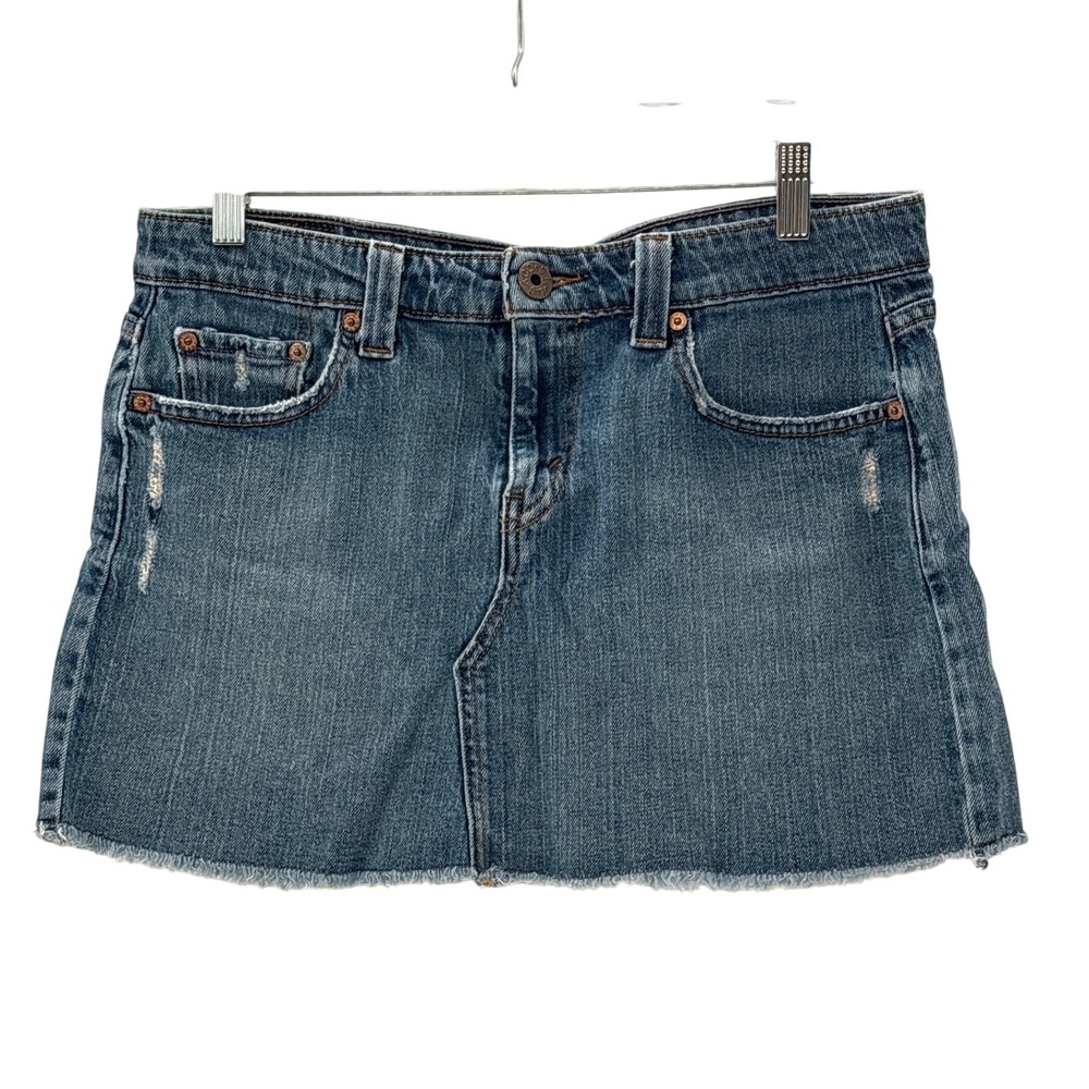 Vintage Levi's Skirt Jean Denim Mini Women Juniors 9 32 Waist Size Medium Blue